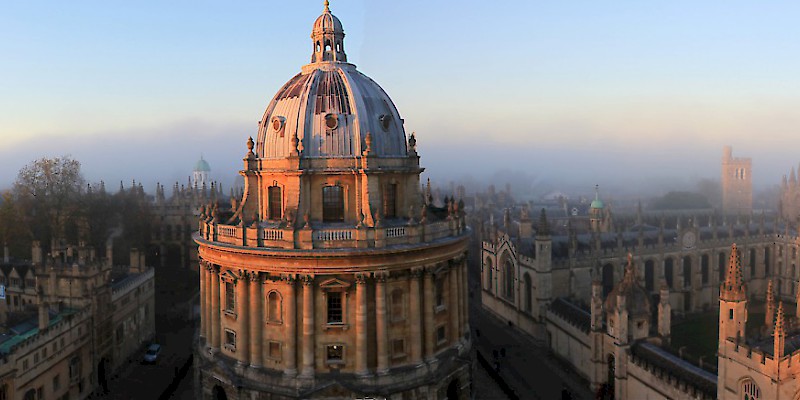 Radcliffe Camera and All Souls College from top of University Church. November sunset, Oxford, Oxford (Photo by Tejvan Pettinger)