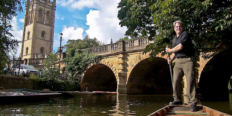 Your fearless author, punting the Cherwell (Photo Â© Frances Sayers)