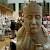 A replica of one of the queens from the 12C Lewis Chessmen set, in the Grenville Room of the British Museum Shops, British Museum gift shops, London (Photo by Trevor Huxham)