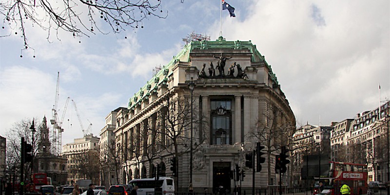 Australia House, home to the Australian Embassy (which we show since its interior was also used as "Gringotts," the wizarding bank in the first Harry Potter film). (Photo by Martin Addison)