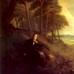 John Severn's Portrait of Keats listening to a nightingale on Hampstead Heath (1845) (Photo in Public Domain)