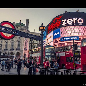 Piccadilly Circus in the evening (Photo by Mike T)