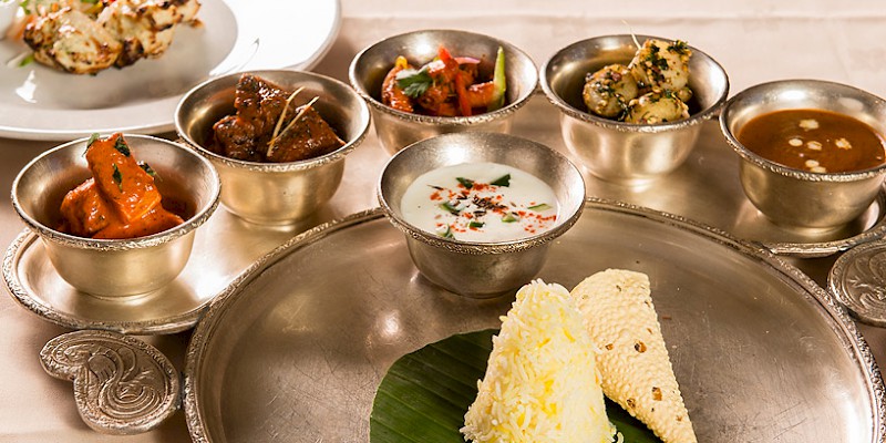 A maharaja thali (Indian sampler) (Photo courtesy of the restaurant)