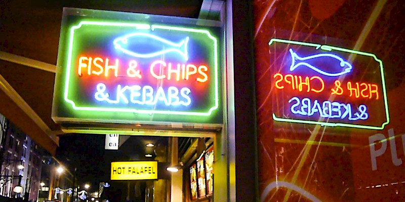 Fish & chips, kebabs, and felafel are all typical street foods in London (Photo by Paul Joseph)