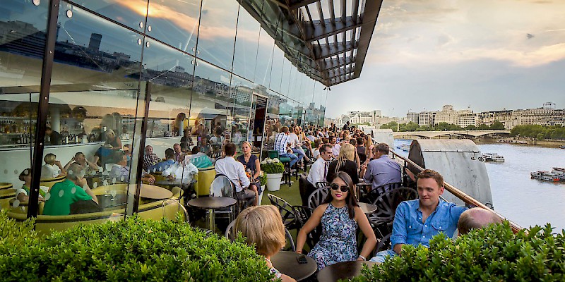 The famous dining terrace at Oxo (Photo courtesy of the restaurant)