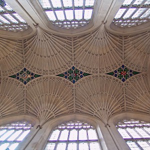 The fan-vaulted ceiling in Bath Abbey (Photo Â© Reid Bramblett)