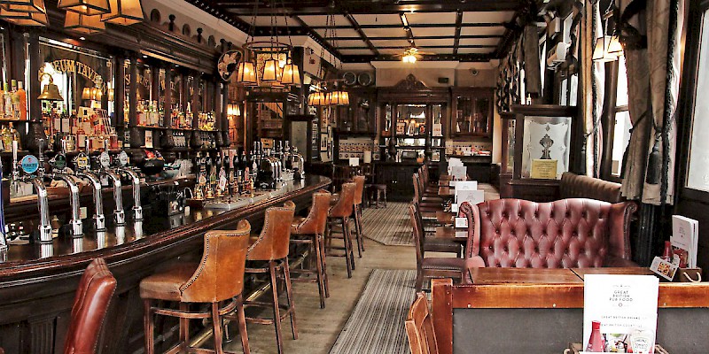 The Museum Tavern across the the British Museum is not usually this empty (Photo courtesy of the pub)