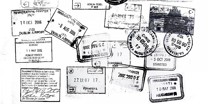 Passport stamps are actually temporary tourist visas (Photo by Elliott Scott)