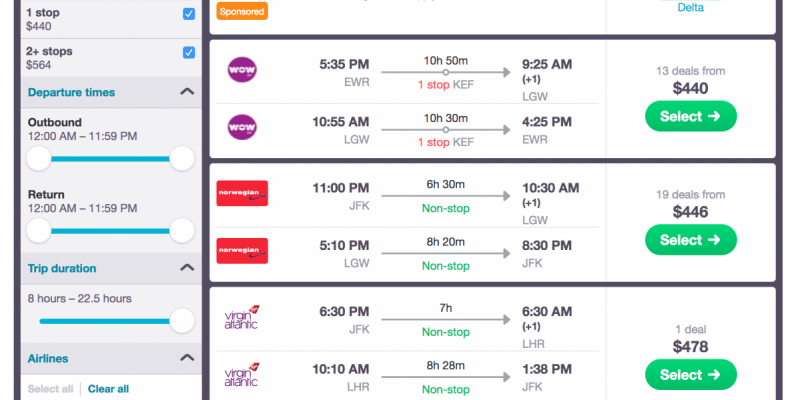 Skyscanner is an aggregator comparing airfare results from hundreds of booking engines and airlines side-by-side (Photo courtesy of Skyscanner)