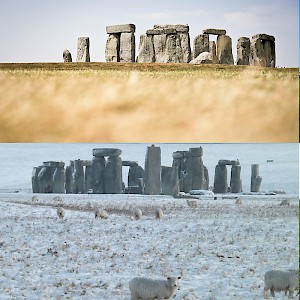The travel seasons of England (Photo by (from top left) Mark Notari, Jiuguang Wang, Stonehenge Stone Circle, Andrew Writer)