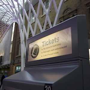 A ticketing machine at Kings Cross Station in London (Photo by Paul Simpson)