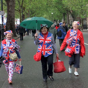 Not sure if these women are overeager tourists or overeager patriots, but they seem to be having a great time (Photo by Oasty40)