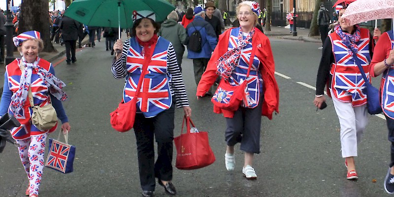 Not sure if these women are overeager tourists or overeager patriots, but they seem to be having a great time (Photo by Oasty40)