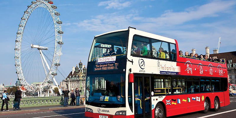 An open-top bus tour of London (Photo courtesy of The Original Sightseeing Tour)
