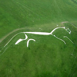 The Uffington White Horse seen from the air (Photo by Dave Price)