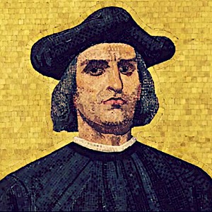A mosaic portrait of Pietro Torrigiano (Photo by Unknown)